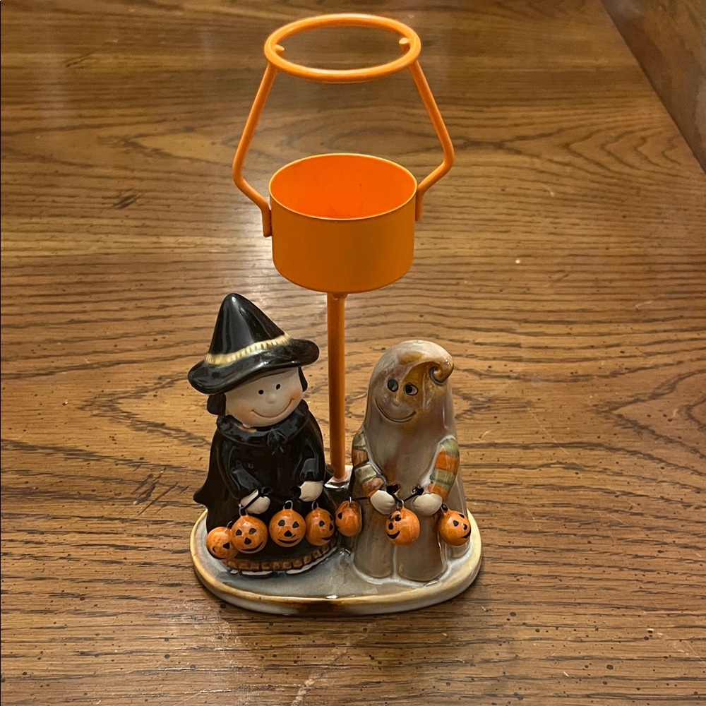 Yankee Candle Ronnie Walter Halloween Witch and‎ Cat Candle Holder